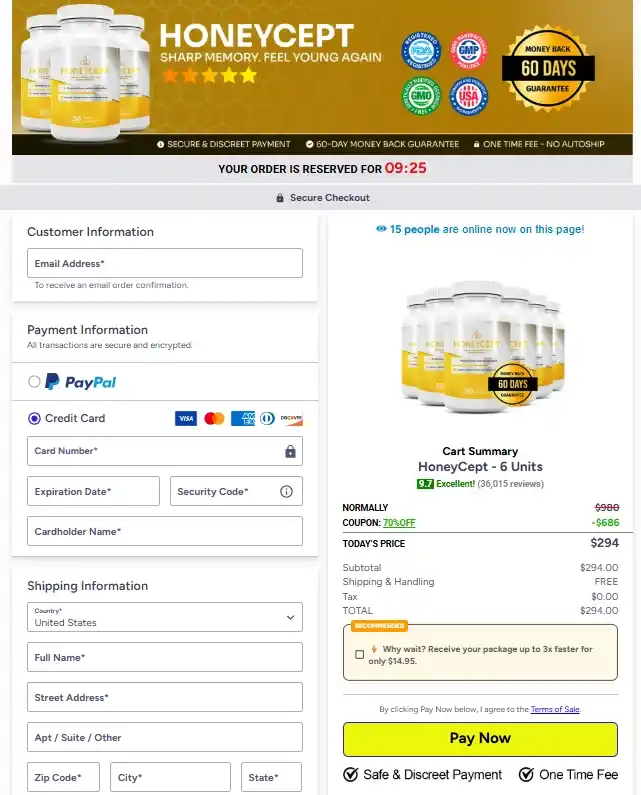 HoneyCept Order Page